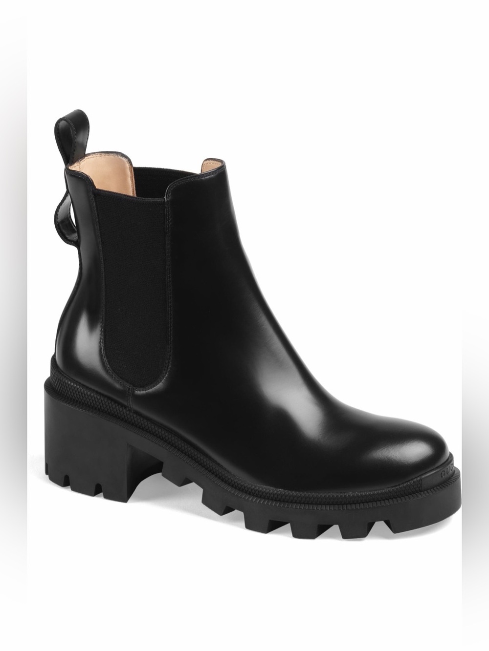 Gucci Black Trip Leather Bootie